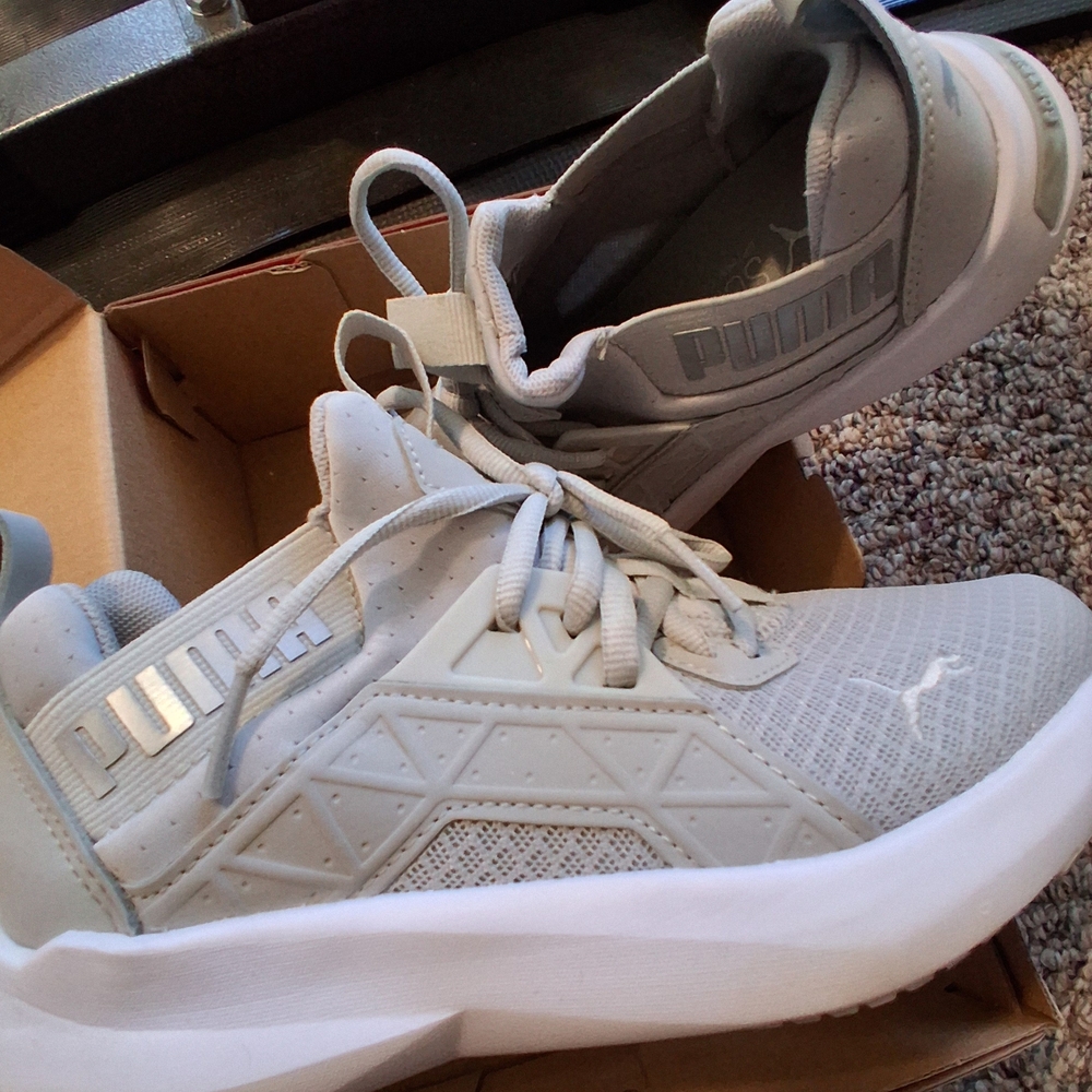 Puma White and Red Sneakers